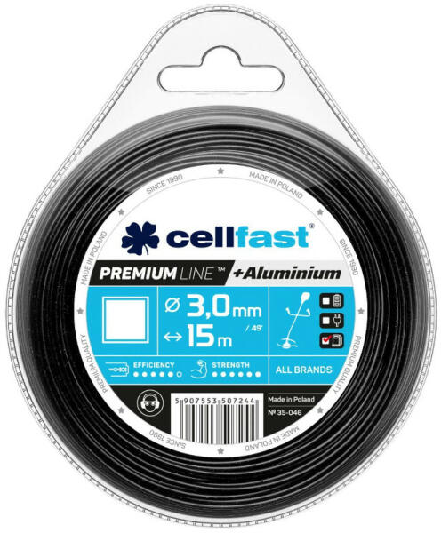 Alumínium részecskékkel erősített prémium damil - négyzet profillal 3, 0 mm x 15 m Cellfast