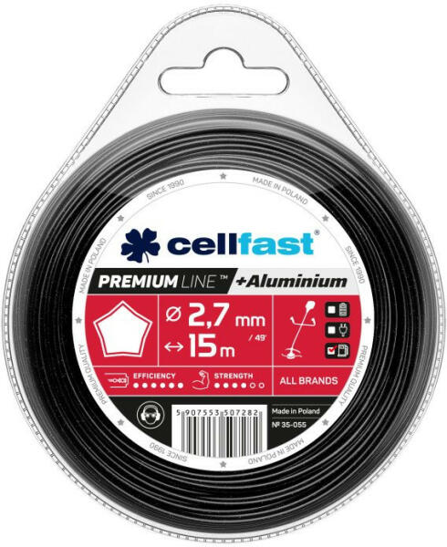 Alumínium részecskékkel erősített prémium damil - csillag profillal 2, 4 mm x 90m Cellfast