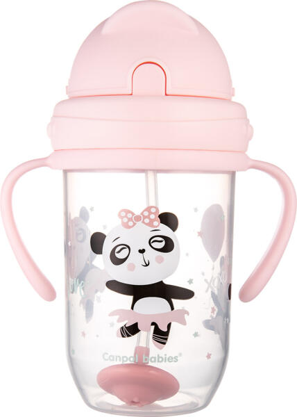 Exotic animals szívószállal és súllyal rózsaszín 270 ml