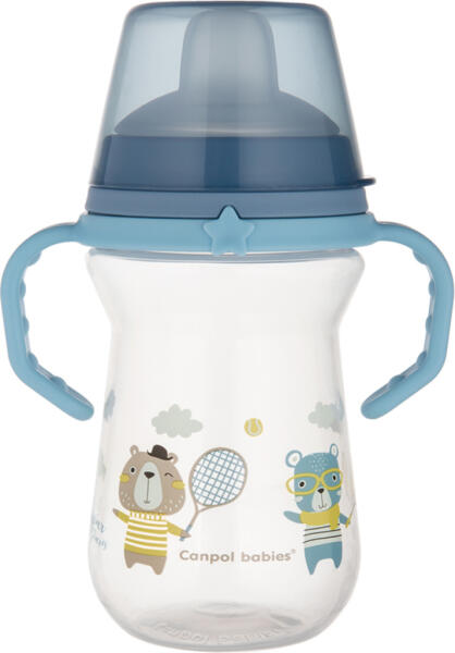 FirstCup Bonjour szilikon ivócsőrrel Paris kék 250 ml