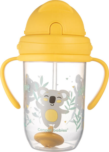 Exotic Animals szívószállal és súllyal sárga 270 ml