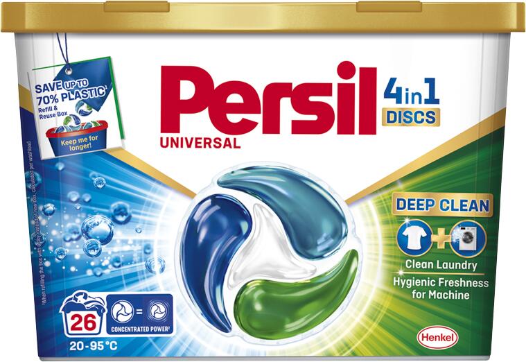 Discs Universal mosószer koncentrátum fehér és világos ruhadarabokhoz 26 mosás 429 g