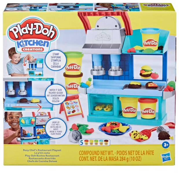 Play-Doh: Éttermi séf gyurmaszett 5 tégely gyurmával és kiegészítőkkel (F8107)