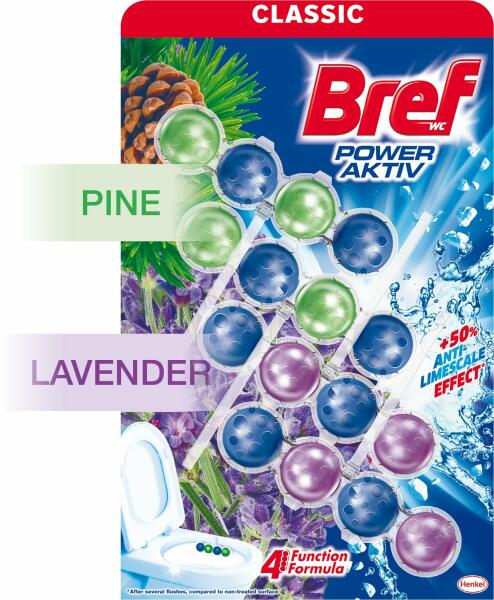Power Aktiv Pine/Lavender WC-frissítő 4x50 g