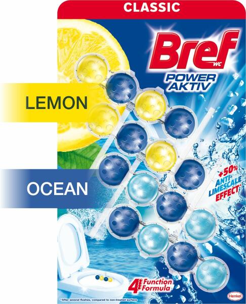 Power Aktiv Lemon/Ocean WC-frissítő 4x50 g