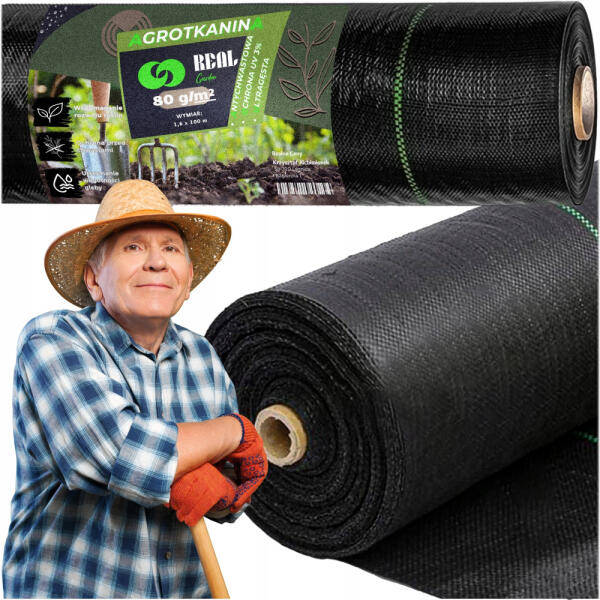Geotextil, fekete gyomgátló szőnyeg 80G, 1, 6x100m