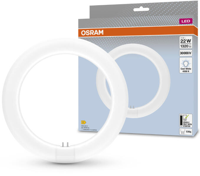 T9C LED körfénycső 11W, 4000K, 1320lm, 110° - 22W fénycső kiváltására (4099854042621)
