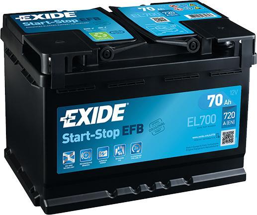 Exide Start-Stop EFB 70Ah 760A right+ EL700 vásárlás, Autó akkumulátor bolt  árak, akciók, autóakku árösszehasonlító