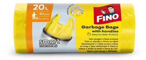 Szemeteszsák, köthető füles, 20 l, 30 db, FINO 