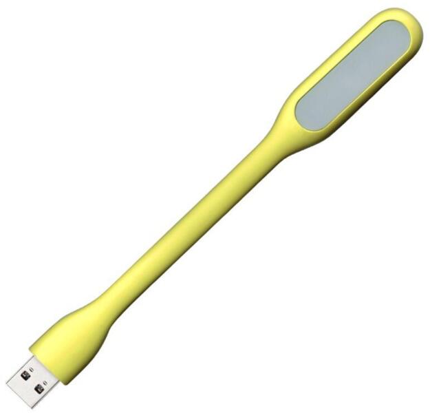 Mini USB LED lámpa, hidegfehér, sárga színű (USB Light) (1624)