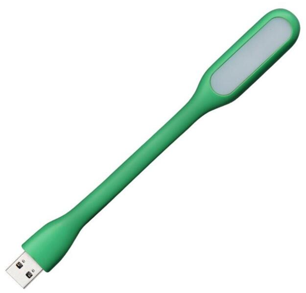 Mini USB LED lámpa, hidegfehér, zöld színű (USB Light) (1623)