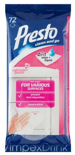 Presto clean antisztatikus törlőkendő 72db - delfinbuvar