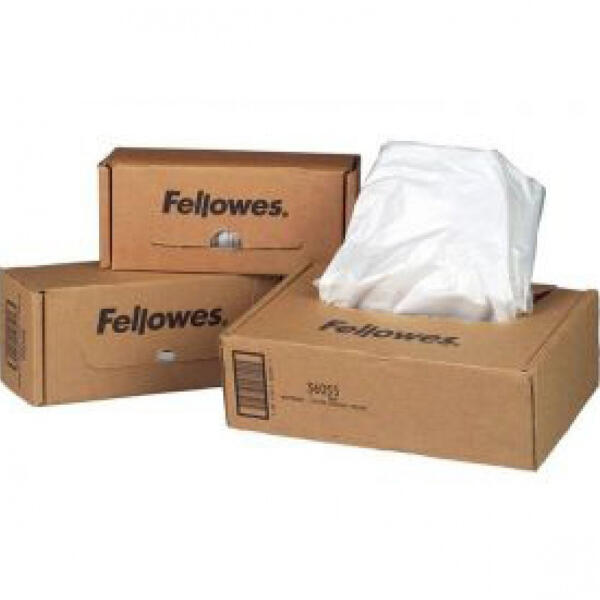 Hulladékgyűjtő zsákok iratmegsemmisítőhöz, 50-75 literes kapacitásig, Fellowes® 50 db/csomag, - delfinbuvar
