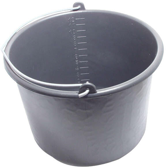 habarcsos vödör; 12 liter, fekete műanyag