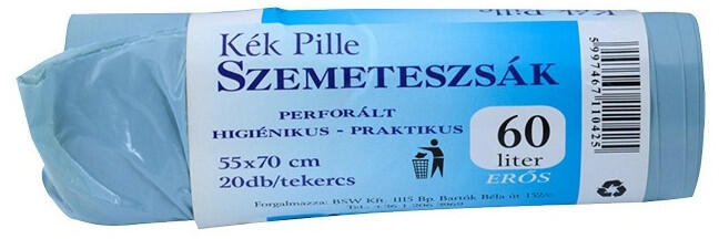 Szemeteszsák 55x70 12my, 60l Kék 20db/tek - delfinbuvar