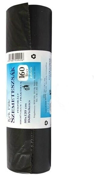 SZEMETESZSÁK 160L FEKETE 10DB 80*120.30my - delfinbuvar