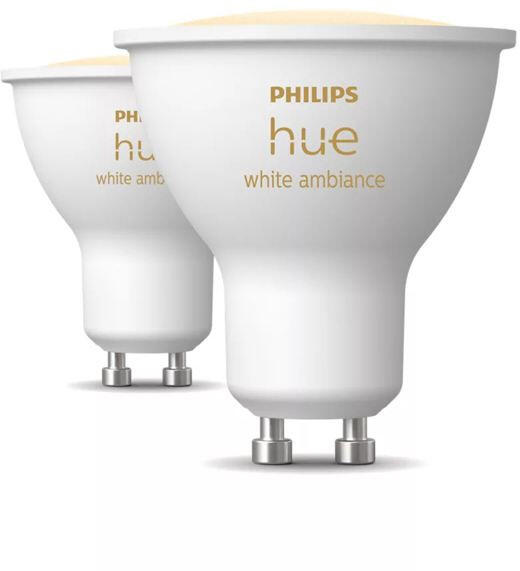 Hue GU10 4.2W White Ambiance Philips-8720169230033 2db szett led fényforrás (8720169230033)