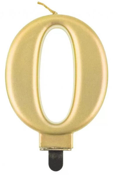 Gold Metallic, Arany számgyertya, tortagyertya 0-ás (MLG124255)