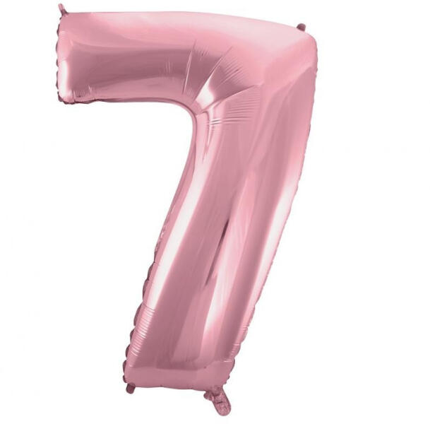 Light Pink, Rózsaszín 7-es szám fólia lufi 92 cm (MLG109337) - kidsfashion