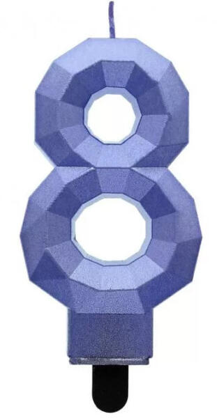 Diamond Blue Metallic, kék számgyertya, tortagyertya 8-as (MLG162950)