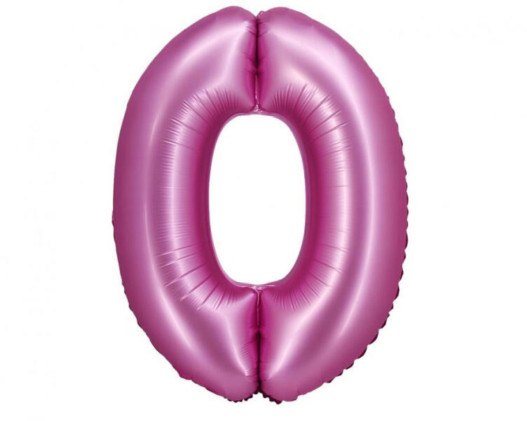 Rózsaszín Satin Pink 0-ás szám fólia lufi 76 cm (MLG144888) - decorit