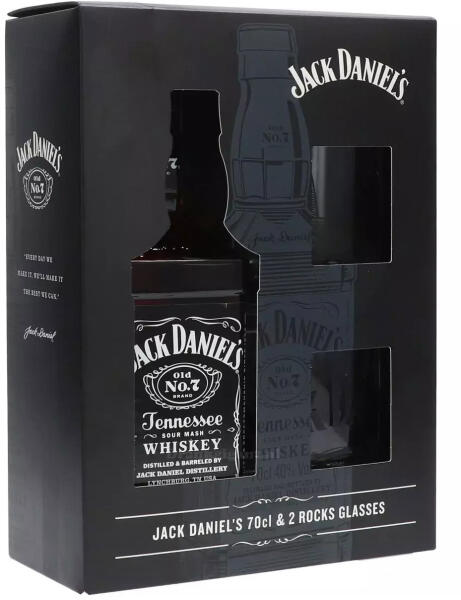 Jack Daniel's 0,7 l 40% + 2 glasses (Whisky) - Preturi