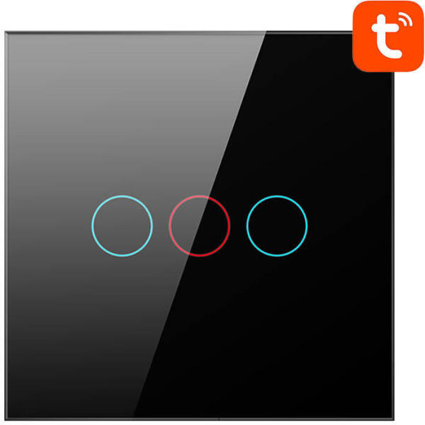 Smart Light Switch WiFi Avatto TS02-EU-B3 3 way (black) (TS02-EU-B3)