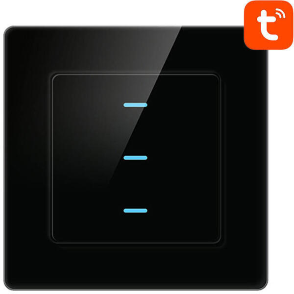 Smart Light Switch WiFi Avatto N-TS10-B3 3 Way TUYA (black) (N-TS10-B3) - mi-one
