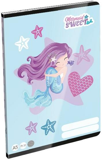 Mermaid Sweet A5 21-32 lapos vonalas füzet (20853)