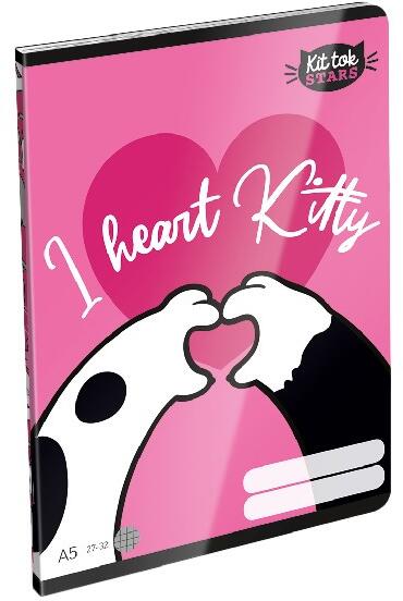 Kittok Heart Kitty A5 20-32 lapos sima füzet (20830)