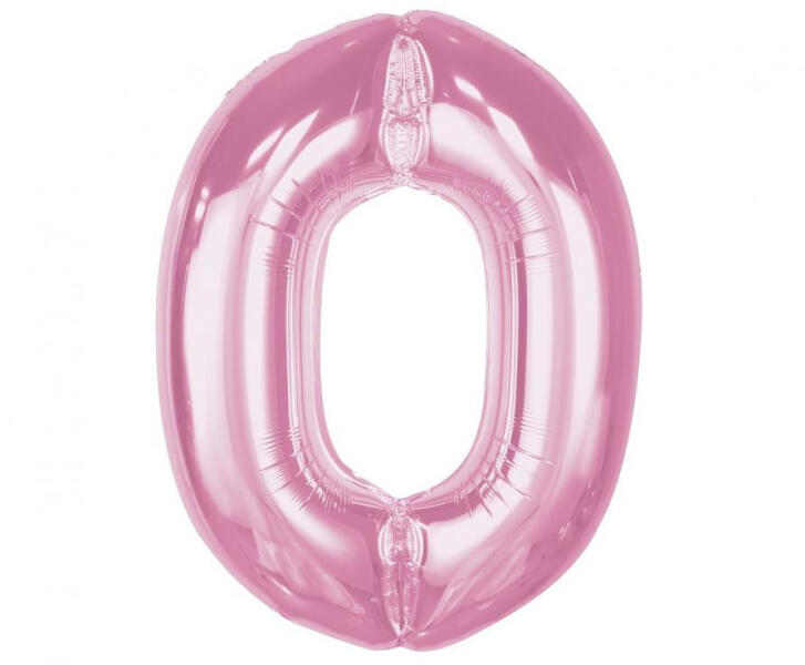 Rózsaszín 0-ás Light Pink szám fólia lufi 92 cm (MLG195576) - kidsfashion