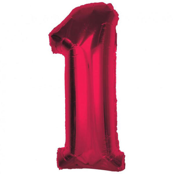 Piros 1-es Red szám fólia lufi 92 cm (MLG195262) - kidsfashion