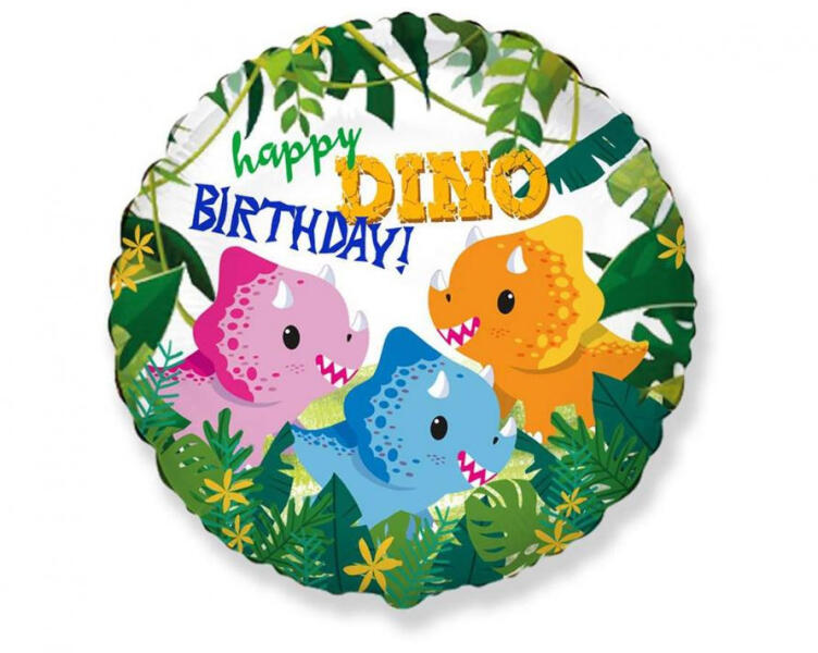 Happy Birthday Dino, Dinoszaurusz fólia lufi 46 cm (WP) (MLG314847) - kidsfashion