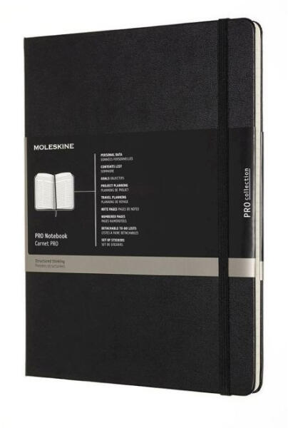 Professional keményfedeles fekete notesz XL (7490161001)