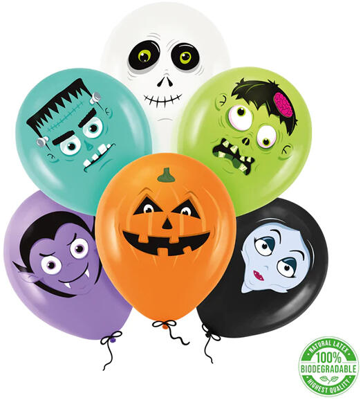 Halloween latex lufik szörnyecskékkel, 6 db
