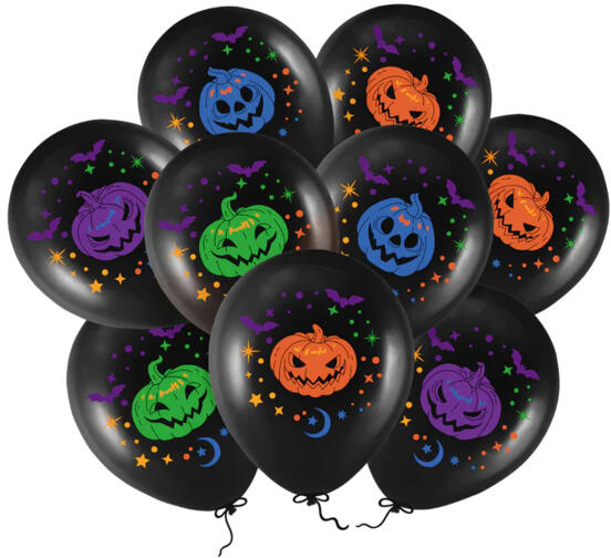 Lufi, fekete, halloween tök mintákkal 9 db
