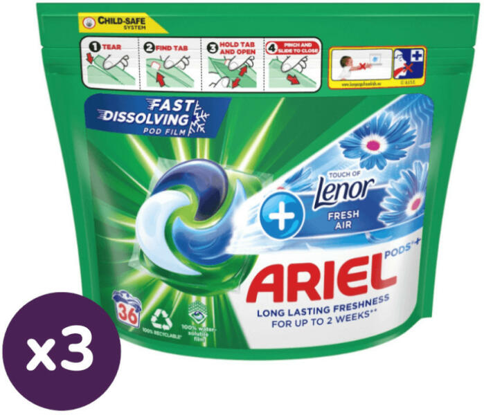 All-in-1 PODS Touch of Lenor - Fresh Air 3x36 db