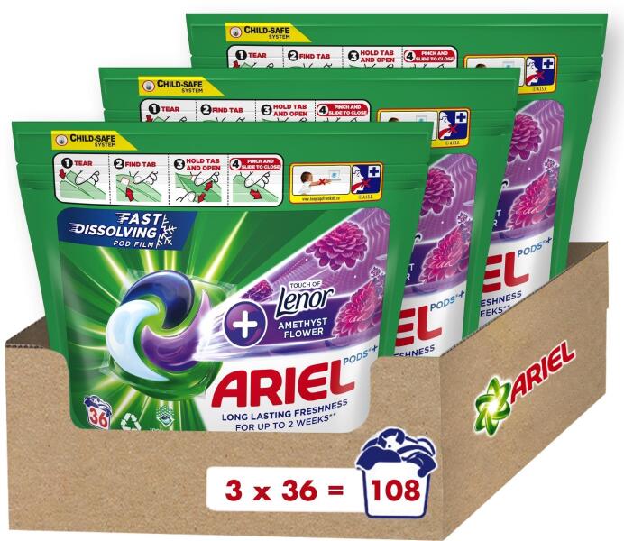 All-in-1 PODS Touch of Lenor - Amethyst Flower 3x36 db