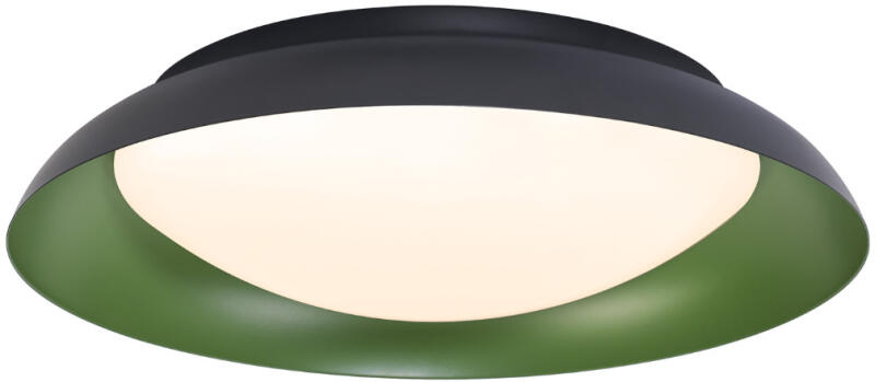 Orbis Plate fürdőszobai mennyezeti LED lámpa, fekete-zöld színben, 43 cm (4099854285851)