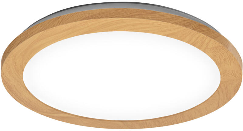 Orbis Disc szabályozható fürdőszobai fali LED lámpa, fa hatású, 30 cm (4099854279638)