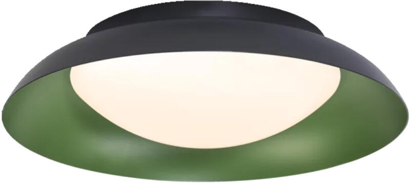 Orbis Plate fürdőszobai mennyezeti LED lámpa, fekete-zöld színben, 31 cm (4099854285837)