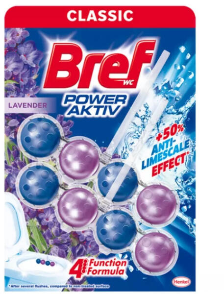 WC illatosító 2 x 50 g golyós Power Aktiv Bref Lavender Field
