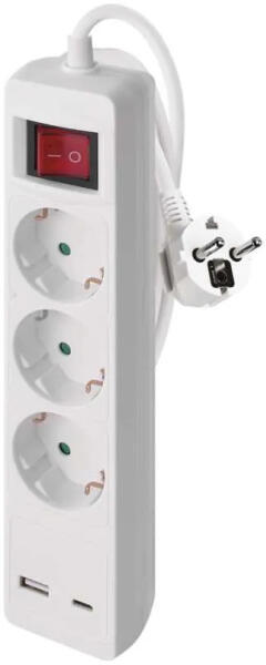 3 Plug + 2 USB 2 m Switch (P1322CU)