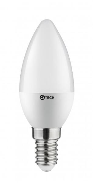 GT-SMGC30B-60 G-TECH LED fényforrás, A-G, C30, SMD2835, 3000K, E14, 6, 0W, AC220-240V, 160°, 520lm, 52mA (GT-SMGC30B-60)