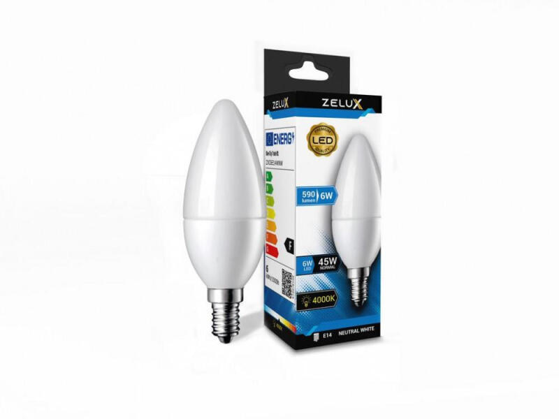 Led Candle C37 6W E14 4000K Gyertya Izzó (ZXC6E14WNW)