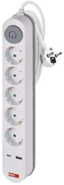5 Plug + 2 USB 3 m Switch (P1523PD)