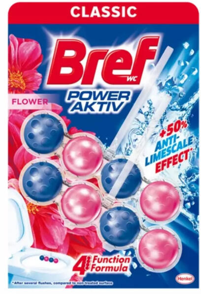 WC illatosító 2 x 50 g golyós Power Aktiv Bref Flower Blossom