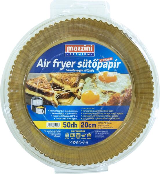 Mazzini Prémium sütőpapír 50db Air Fryer kerek 20cm