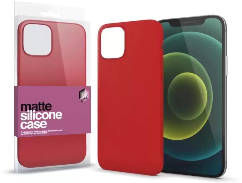 iPhone 15 silicone case matte coral red (128874)
