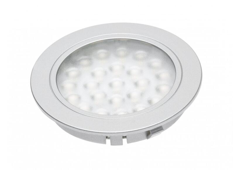 LD-AL24CB-53 Süllyesztett LED-es lámpatest Alvaro, 12V DC, 1, 7W, 24 SMD3528, meleg fehér, 2 m kábel miniAMP-val (2 wkr (LD-AL24CB-53)